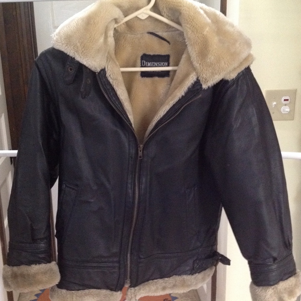 Boys Leather  lined Bomber Jacket  Dimension